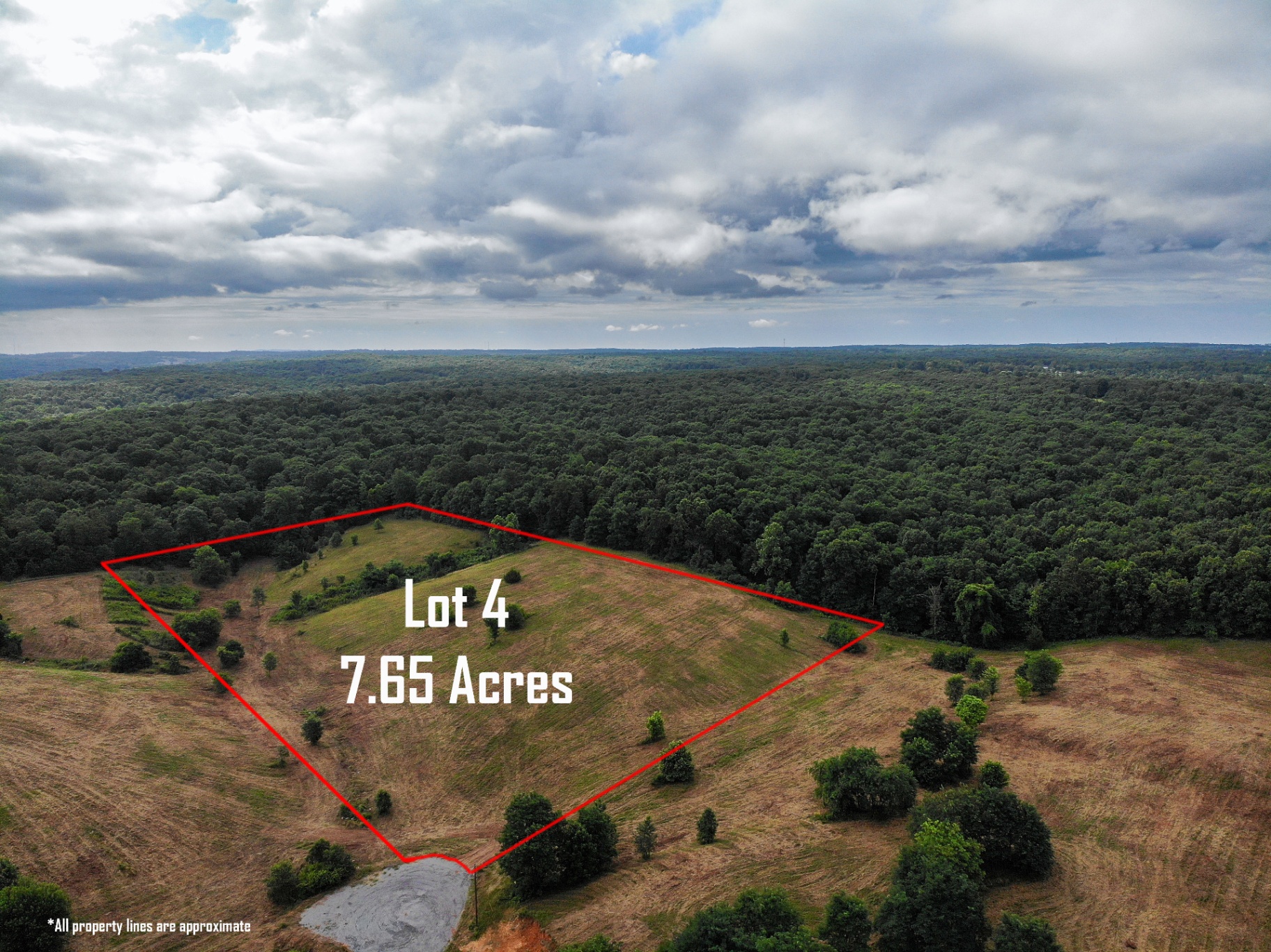Lot 4 — 7.65 acres with boundary overlay — Northwest Arkansas