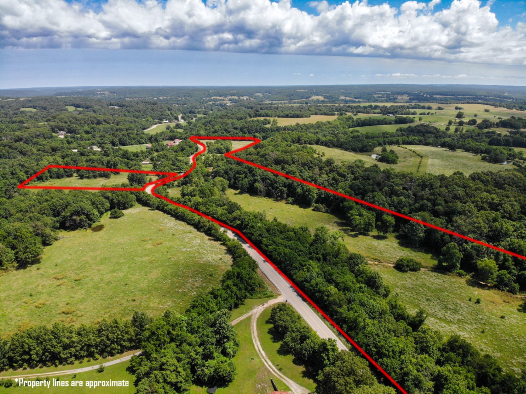 Acreage parcel with boundary overlay — Northwest Arkansas